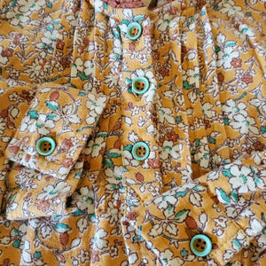 April Cornell Girls Dress 3-4 Long Sleeve Fall Dress Autumn Floral Hi Low Midi